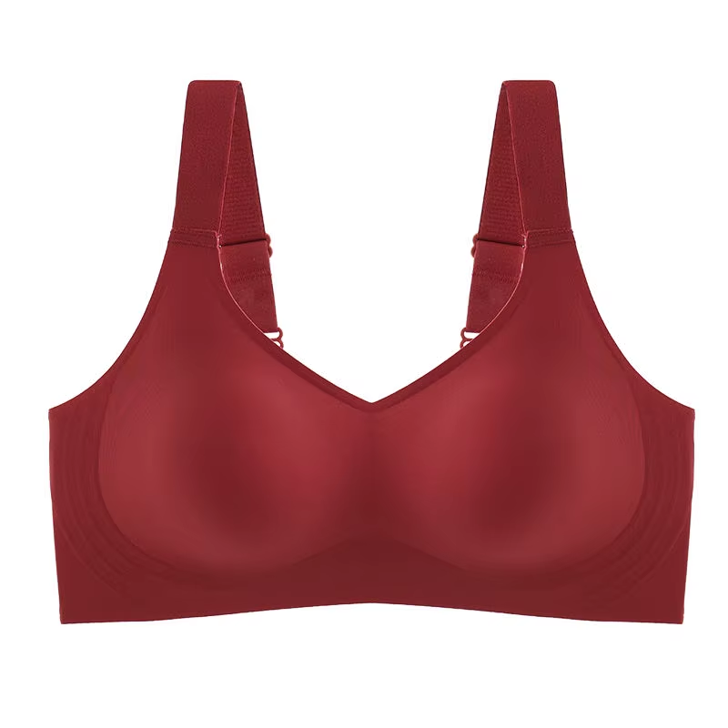 Beautiful Back Large Size Soft Support Push-Up Bra for Women, Seamless One-Piece, Wire-Free, Adjustable Sports Thin Bra